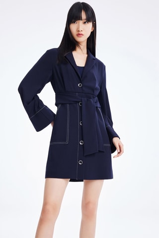 Vestido-camisa - Azul-marinho