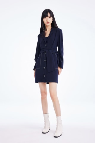 Vestido-camisa - Azul-marinho