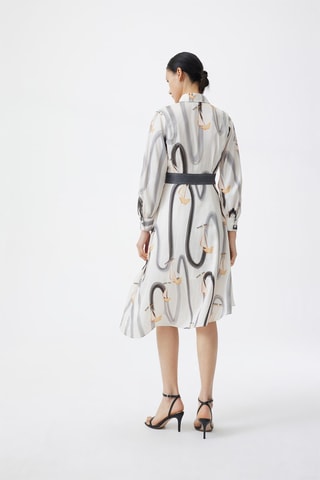 Robe midi - Blanc et noir