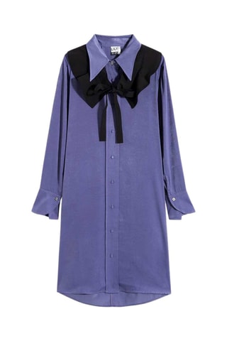 Vestido-camisa Azul-ganga