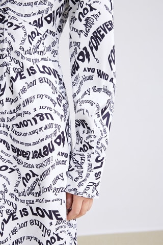 Vestido-camisa - Branco e preto