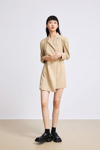 Vestido direito - Bege