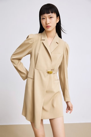 Vestido direito - Bege