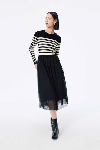 Vestido efeito ilusório Preto
