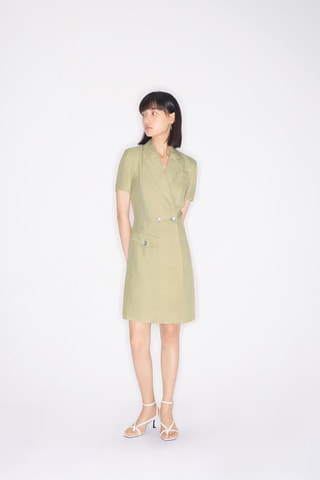 Vestido traçado Caqui-claro