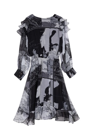Vestido estilo patinadora Preto e cinzento