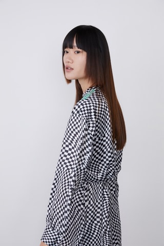 Vestido estilo patinadora Preto e branco