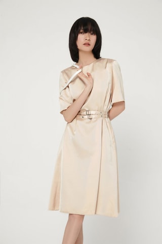 Vestido trapézio Nude