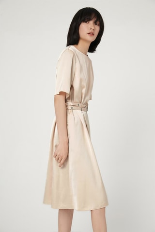 Vestido trapézio Nude