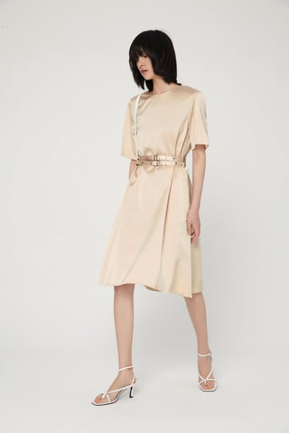 Vestido trapézio Nude