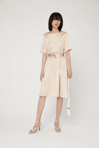Vestido trapézio Nude
