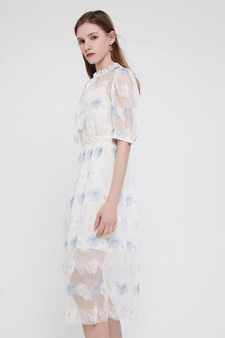Robe longue Violet pâle et blanc