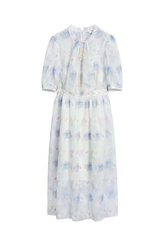 Robe longue Violet pâle et blanc