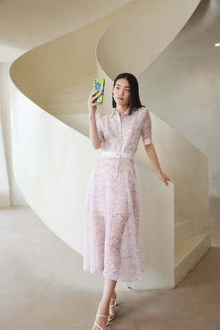 Vestido-camisa - Rosa