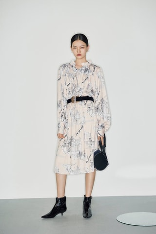 Robe droite Ecru et rose clair