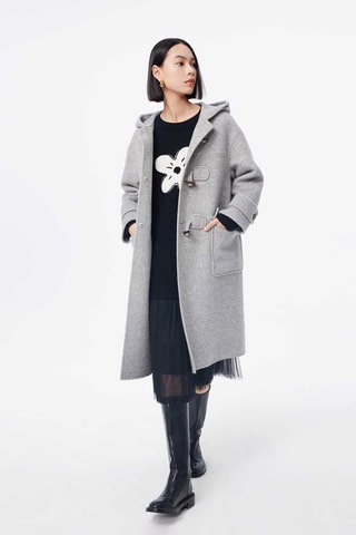 Robe trompe-l’œil en laine Noir