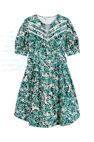 Robe trapèze - Rose clair et turquoise