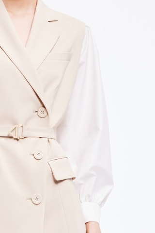 Vestido blazer - Bege e branco