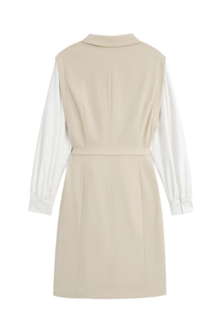 Vestido blazer - Bege e branco