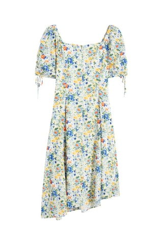 Robe asymétrique - Blanc et jaune