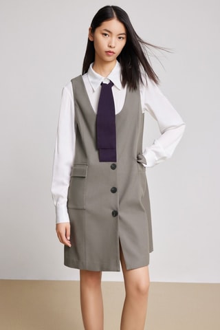 Vestido direito - Cinzento
