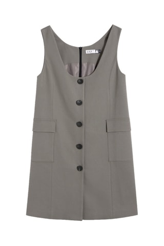 Vestido direito - Cinzento