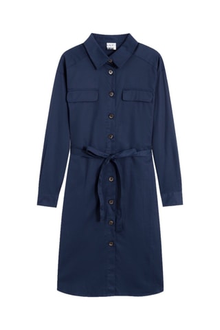 Vestido-camisa - Azul-escuro