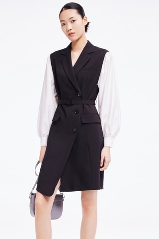 Vestido blazer - Preto e branco