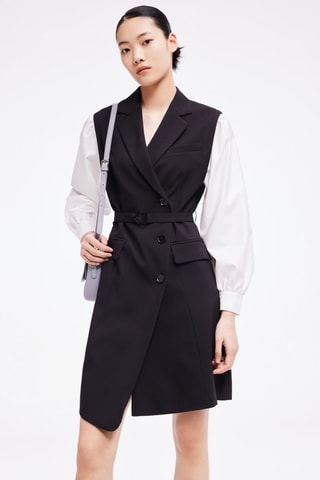 Vestido blazer - Preto e branco