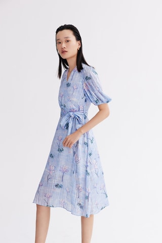 Robe midi - Bleu