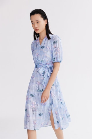 Robe midi - Bleu