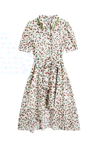 Robe chemise - Blanc et vert