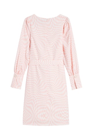 Robe droite - Rose clair et blanc