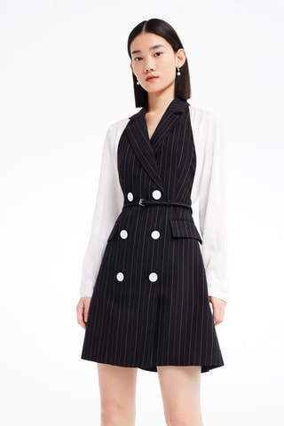 Vestido efeito ilusório - Preto