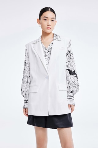 Veste de costume sans manches - Blanc