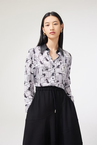 Blouse - Zwart en Lichtgrijs