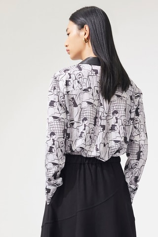 Blouse - Zwart en Lichtgrijs