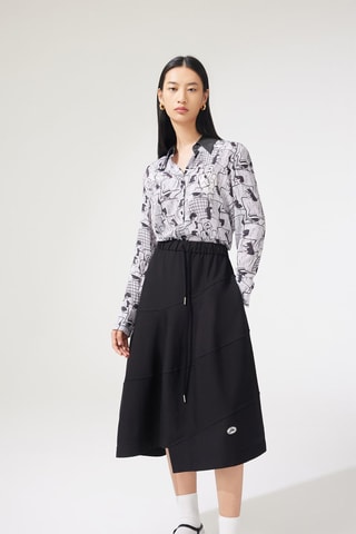 Blouse - Zwart en Lichtgrijs
