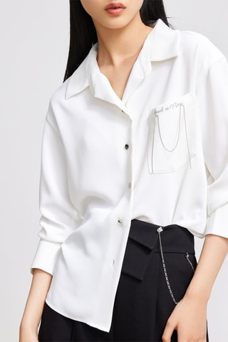 Chemisier relaxed - Blanc