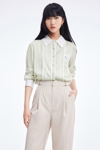 Chemise Vert clair et blanc