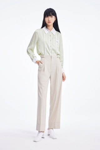Chemise Vert clair et blanc