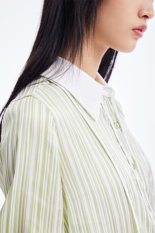 Chemise Vert clair et blanc