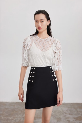 Blouse en dentelle - Blanc