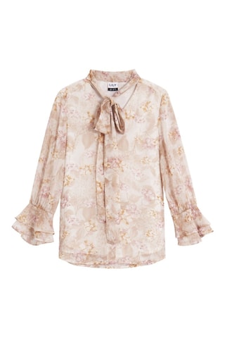 Blouse - Beige et rose