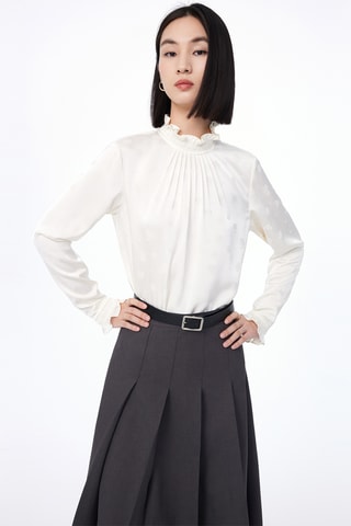 Blouse en soie de mûrier Blanc