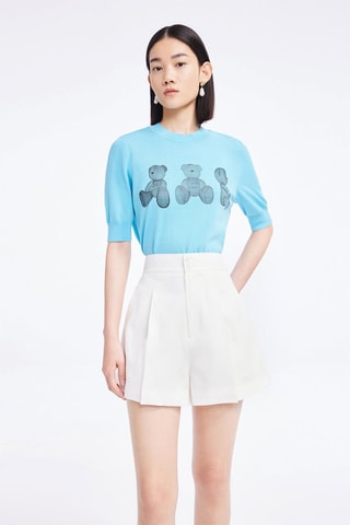 Short skinny taille haute - Blanc