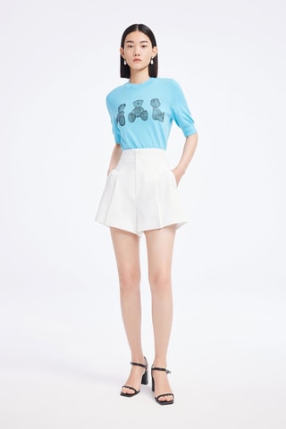 Short skinny taille haute - Blanc
