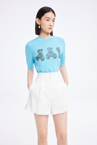 Short skinny taille haute - Blanc