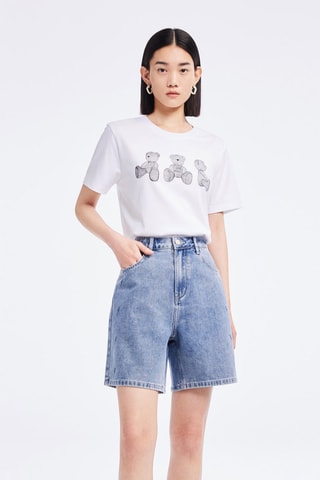 Short en jean - Bleu