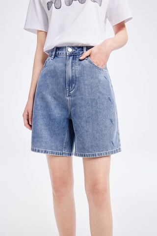 Short en jean - Bleu